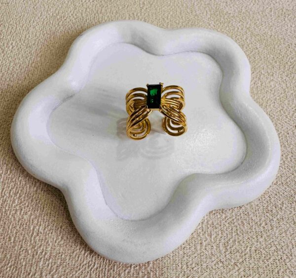 Emerald Cascade Statement Ring