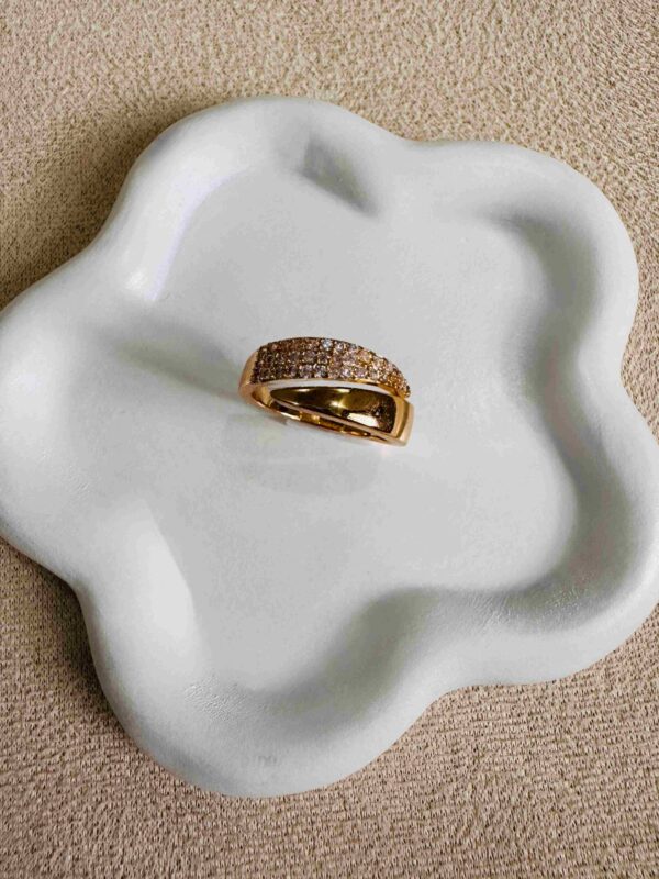 Sparkling Crystal Gold Ring