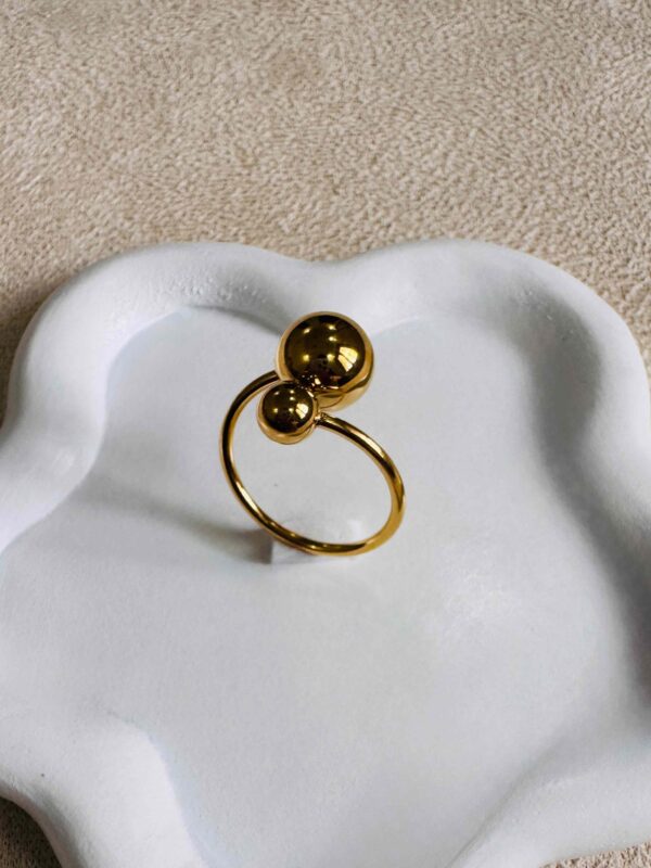 Golden Duo Sphere Ring