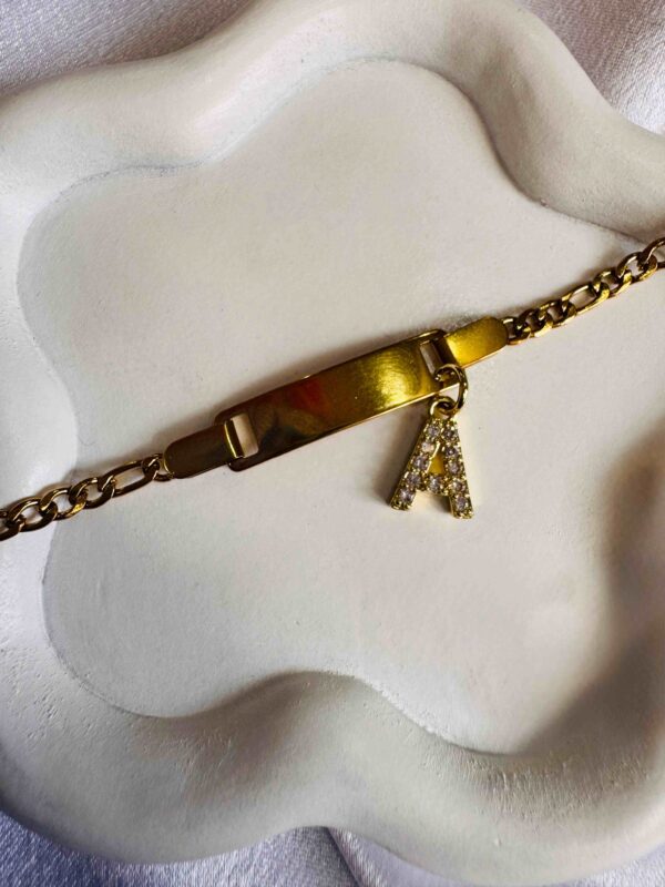 Golden Alphabet "A" Charm Bracelet