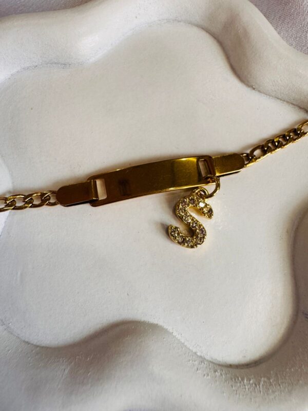 Golden Alphabet "S" Charm Bracelet
