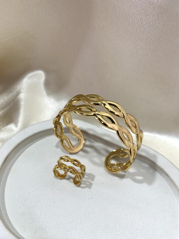 Blossom cuff Bracelet and Ring Combo