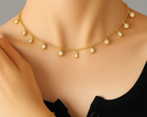 White‑Color Charm Necklace