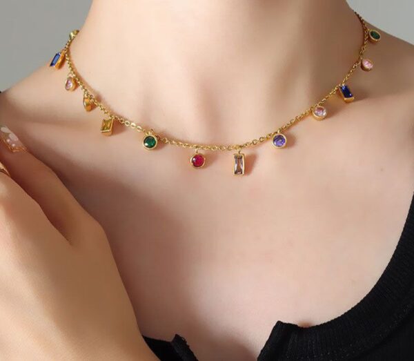 Multi‑Color Charm Necklace