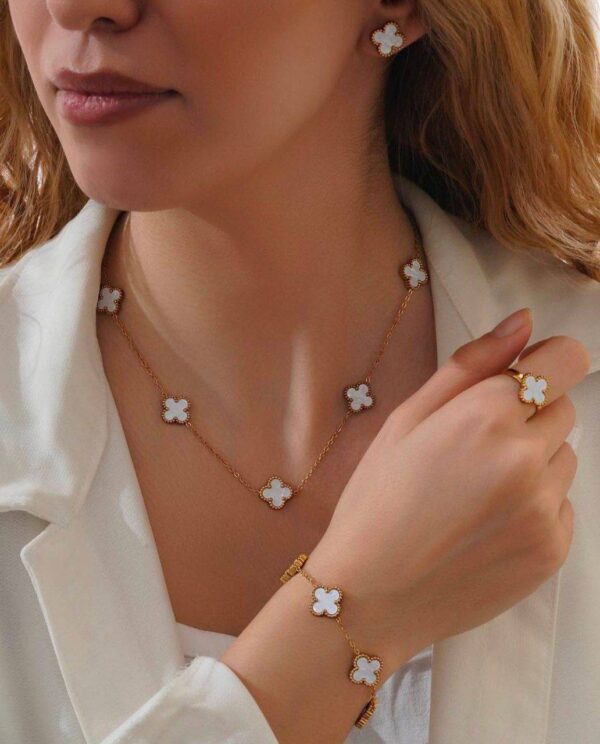 Clover Combo ( Chain + Bracelet + Eaarings + Adjustable Ring)