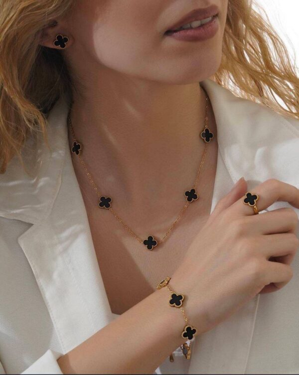 Clover Combo ( Chain + Bracelet + Eaarings + Adjustable Ring)