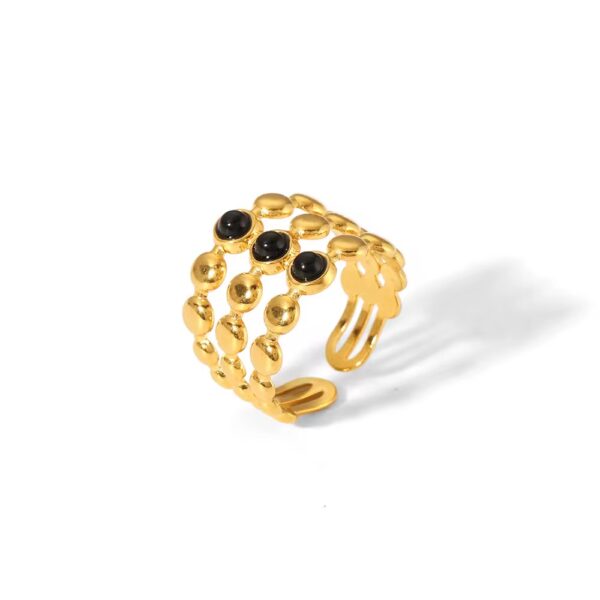 3 Layers Black Stone Ring