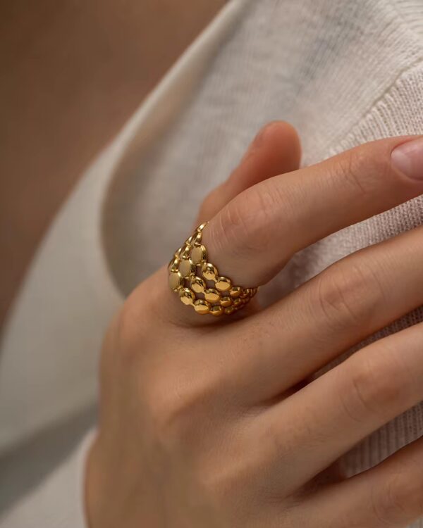 3 Layers Gold Color Ring