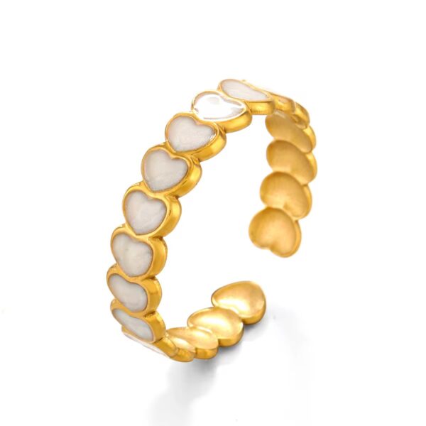 White Heartbeat Ring