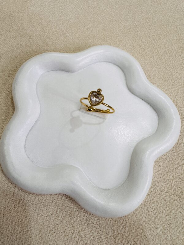 Heart Drop Ring (Adjustable)