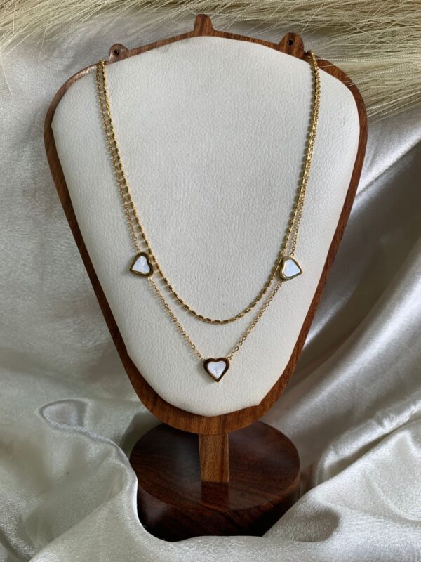 Heart Opal Layered Chain (gold)