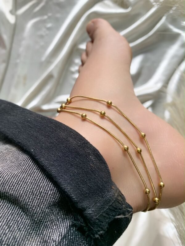 Triple Sphere Anklet (Pair)