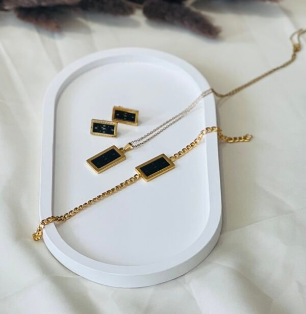 NOIR RECTANGLE Jewelery Set(Dummy Watch)