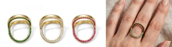 Trinity Aura 3-in-1 Convertible Oval Ring (Size-6)