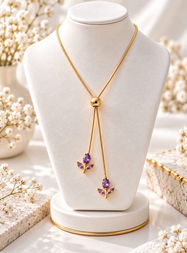 Purple Twin Leaf Chain