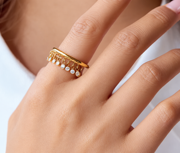 Gold Tassel Ring(Size -6)