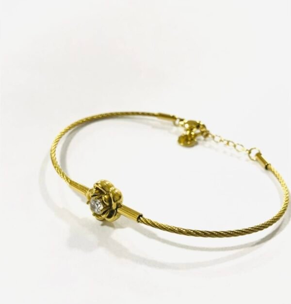 Crystal Rose Cable Bangle