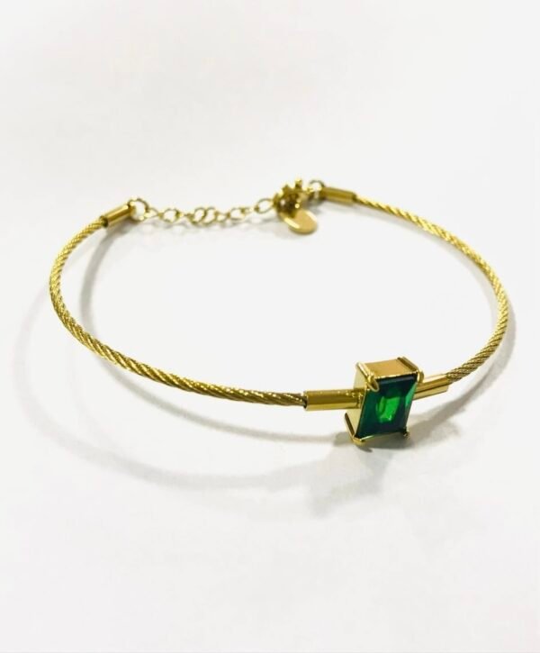 Emerald Muse Cable Bangle