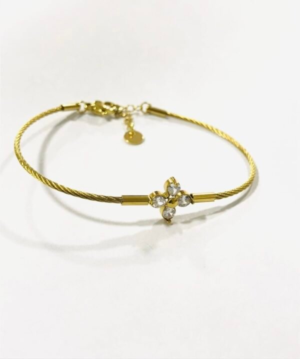 Crystal Flower Cable Bangle