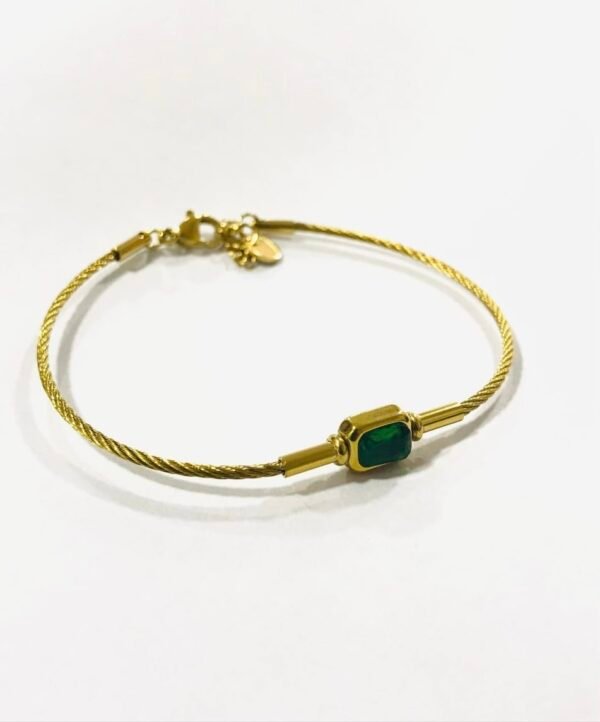 Emerald Aura Cable Bangle