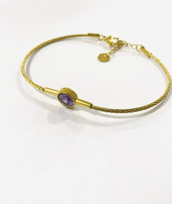 Lavender Gem Cable Bangle