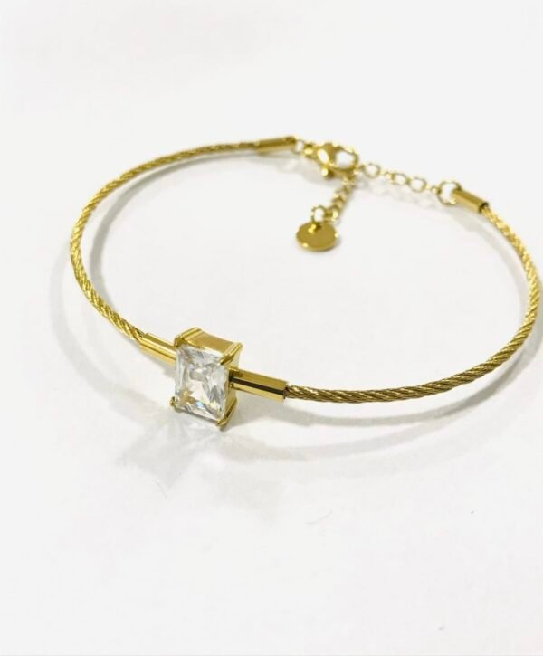 Crystal Solo Cable Bangle
