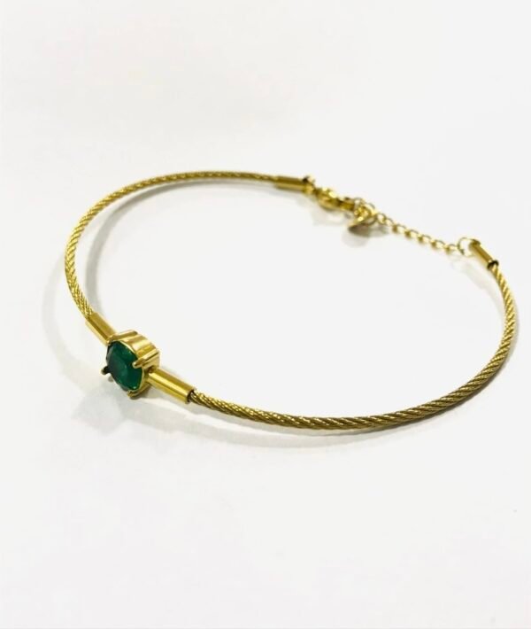 Emerald Whisper Cable  Bangle